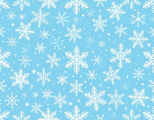 Beautiful snowflakes pattern on a light blue background.
