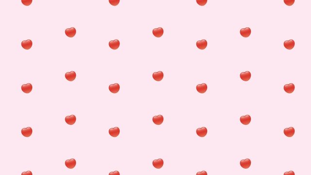 プクプクしたかわいいハートが斜めに動くアニメーション