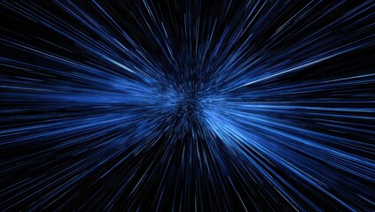 Blue radial lines radiating from a central point on a black background