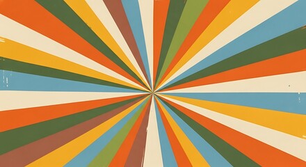 Radiant retro burst with earthy tones, creating a vintage sunbeam design for energetic backgrounds or bold graphic