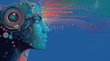 digital woman circuit board art