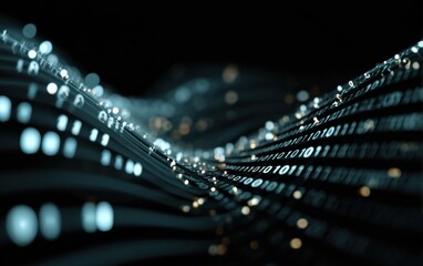 Abstract digital wave of binary code