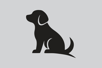 Simple Silhouette of a Sitting Dog