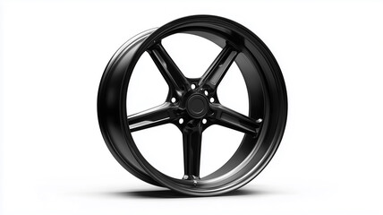 Obraz premium Black car wheel with transparent background