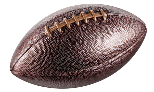 Brown Leather American Football on Transparent Background