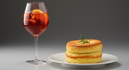 Frittata and aperol spritz dish photography