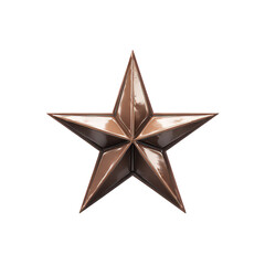 Obraz premium Brown Metallic Star on Black Background