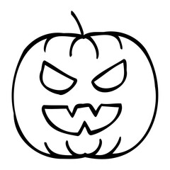 Pumpkin hand drawn icon