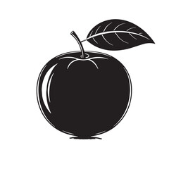 Black tangerine Silhouette Vector, High Quality Illustration on White Background