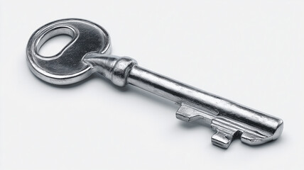 Silver key with transparent background