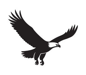 Flying Bald Eagle Silhouette