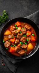 Hearty stew in a bowl