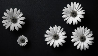  Elegant Contrast Soft Light on Simple Black and White Floral Arrangement