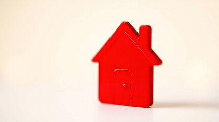 Red House Icon with White Background.