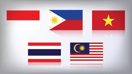 Illustration Vector Featuring Thailand, Indonesia, Malaysia, Philippines and Vietnam Identities