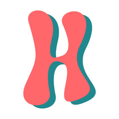 Graphic of the Letter number with Shadow Effect