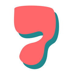 Graphic of the Letter number with Shadow Effect