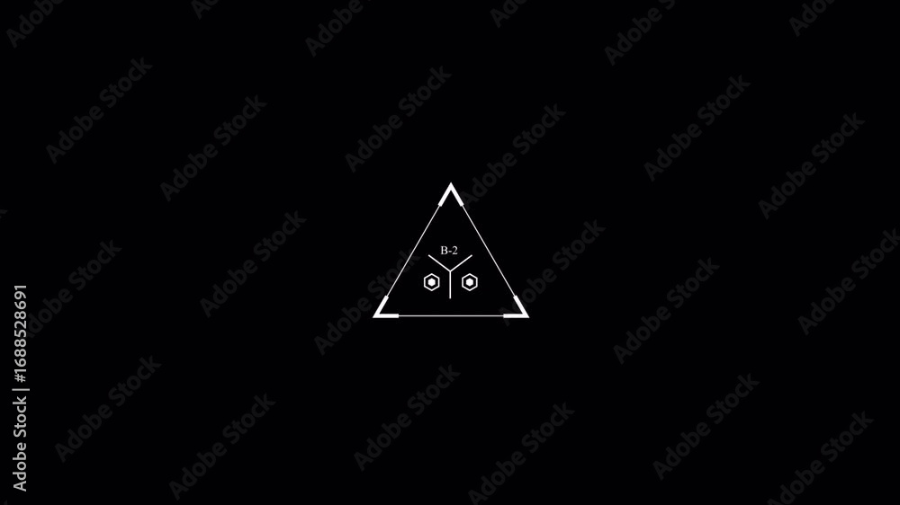Poster minimalist abstract animation: glowing triangle countdown