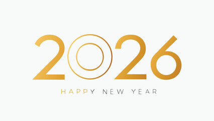 Happy new year celebration design with the 3D gold symbol and numbers, with a new calendar and text illustration