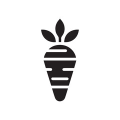 2d carrot vegetable logo with white background