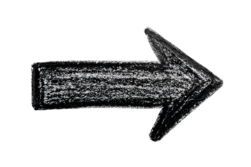 Chalk Arrow Right Pointer on Black Background