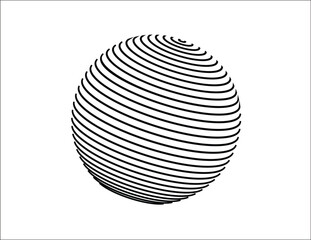 Futuristic abstract sphere with flowing black lines, ideal for tech branding, AI applications, web design, presentations, and marketing.