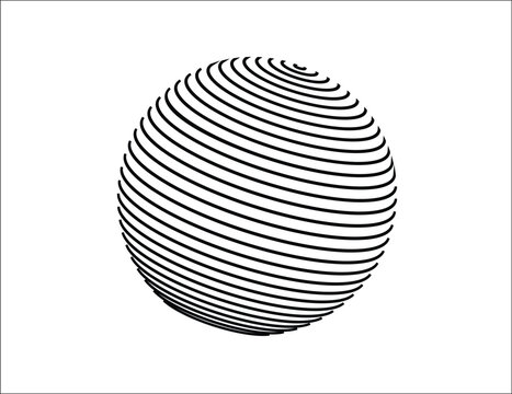 Futuristic abstract sphere with flowing black lines, ideal for tech branding, AI applications, web design, presentations, and marketing.