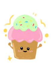 cupcake with ice cream