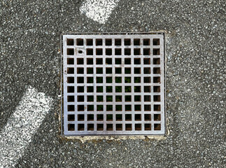 排水溝、道路、地面、雨水、古びた