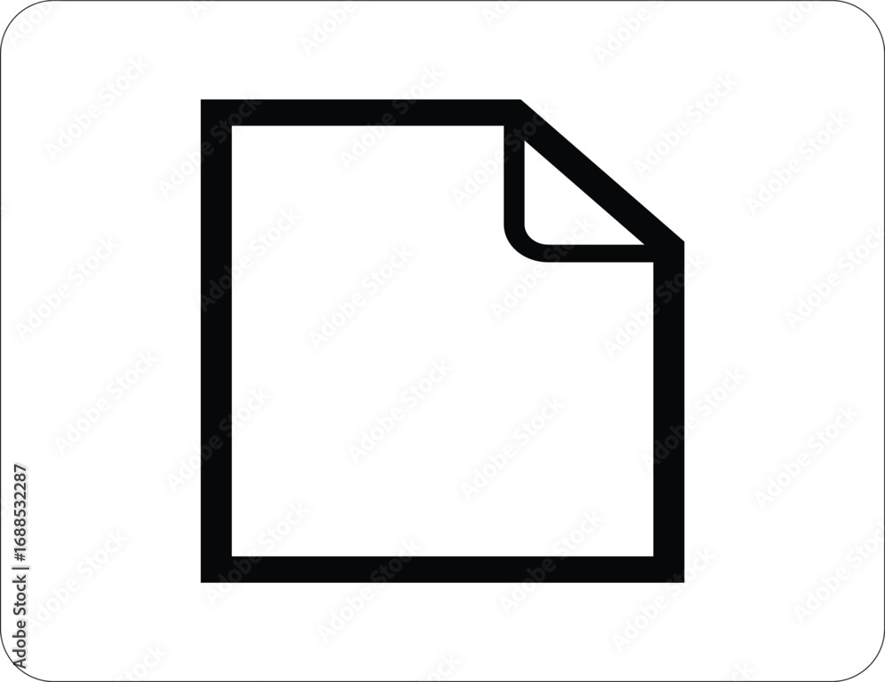 Fototapete a clean and professional vector icon of a blank document with a folded corner. ideal for productivit
