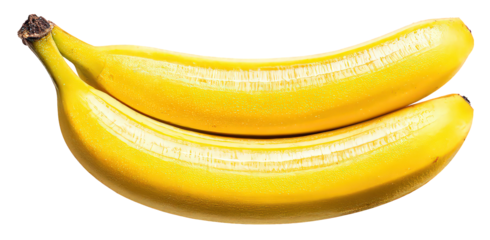 Two Glittery Yellow Bananas on Black Background