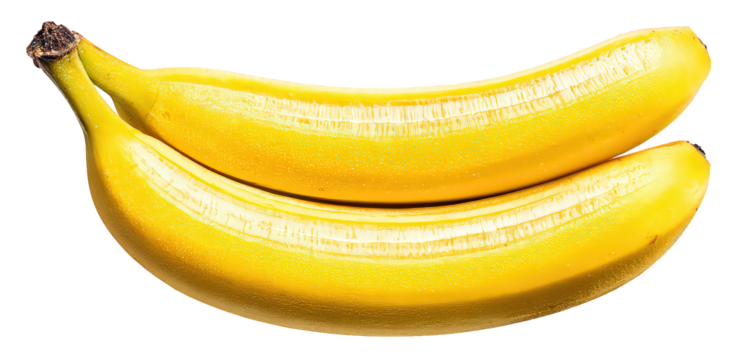 Two Glittery Yellow Bananas on Black Background