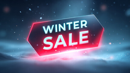 Winter Sale Banners on Snowy Background