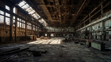 Inside an Abandoned Factory with Rusty Machinery