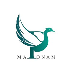 Obraz premium Elegant bird logo with text