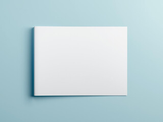 Folded A4 Paper Mockup on Light Blue Background