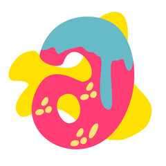 Letter number Candy Font Illustration
