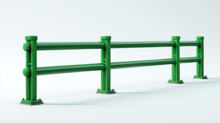 Fototapeta premium Green metal barrier with transparent background