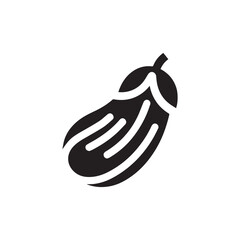 2d logo of eggplant vegetable with white background
