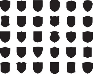 Shields Vector Collection Assorted Heraldic Shapes for Insignias and Crests Black and White
