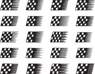 Dynamic Checkered Flag Pattern Racing Finish Line Motion Effect Seamless Background Texture Vector