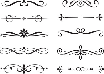 Ornate Divider Decoration Element Elegant Flourish Corner Vector Background Design Collection
