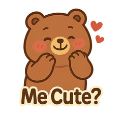 Obraz premium Adorable bear character with a cute expression.