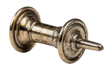 Antique brass bobbin with a pointed tip