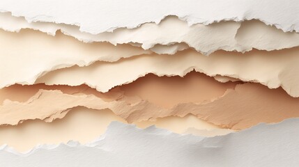 Fototapeta premium Torn Paper Texture Background Beige Cream.