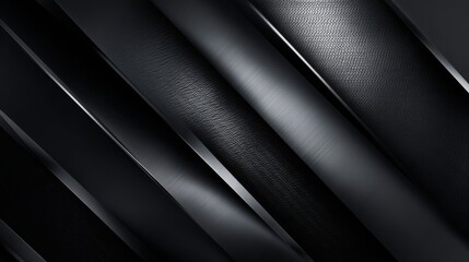 Obraz premium Textured black surfaces are arranged diagonally, creating a visually striking pattern. This design highlights the contrast between various finishes, suitable for modern aesthetics.