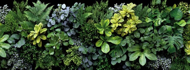 Lush greenery wall display