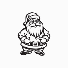 Santa Claus Silhouette Vector | Christmas Holiday Illustration