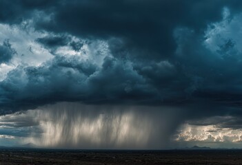 Obraz premium Dark storm clouds with intense rain