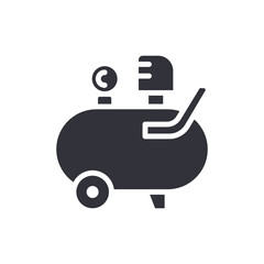 Air Compressor Silhouette On Transparent Backdrop For Industrial Applications And Home Use